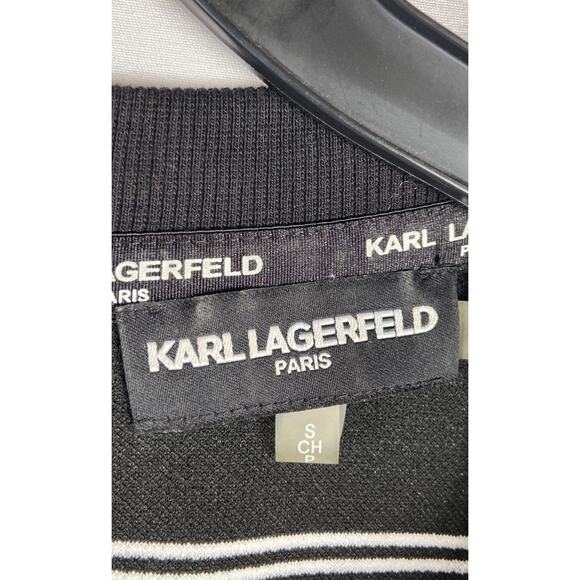 KARL LAGERFELD Paris Striped Logo Patch Dress with Pocket - Picture 8 of 9